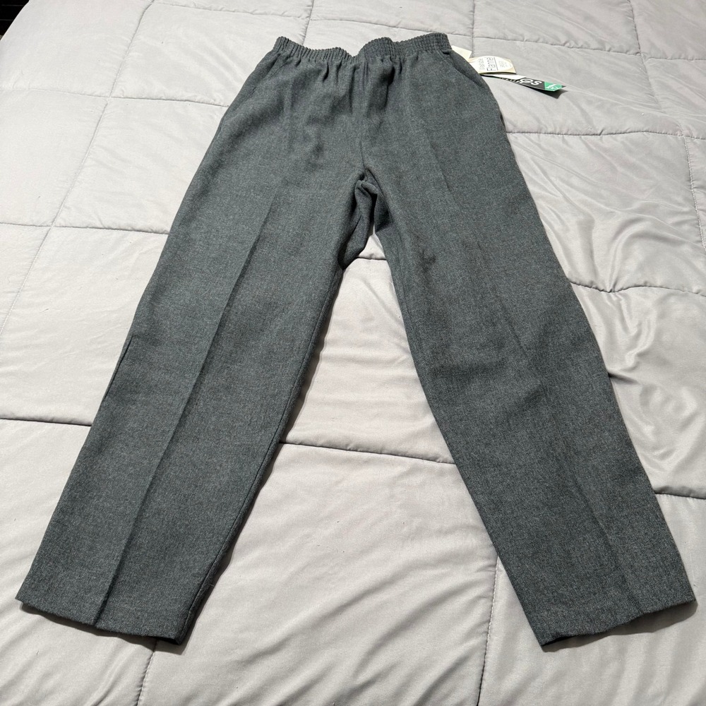 Vtg Briggs Petite Gray Washable Flannel Pull On Pants Size 12P NWT Made in USA